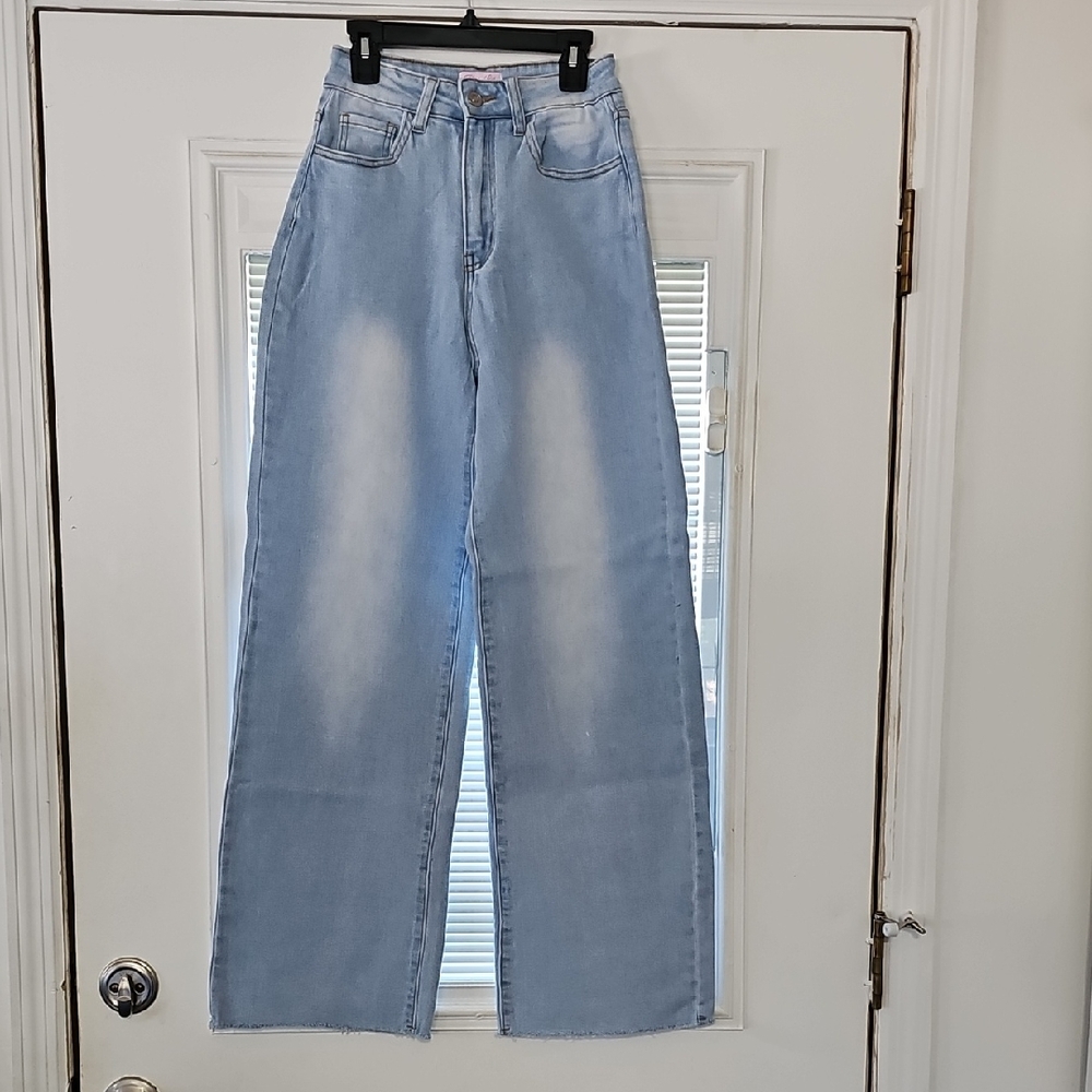 Pink Lily Sky Blue Wide Leg Jeans